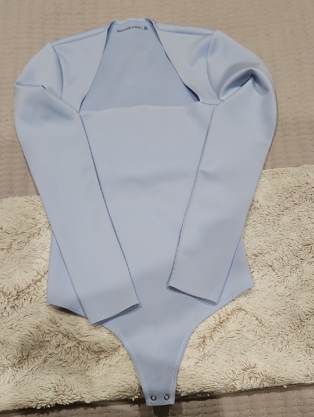 Abercrombie & Fitch Pale Blue Long-Sleeve One-Piece Bodysuit